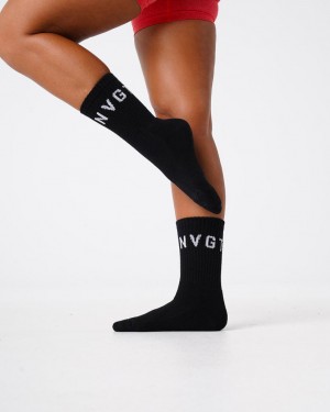 Akcesoria Damskie NVGTN NVGTN Crew Socks Czarne | PL059UZ