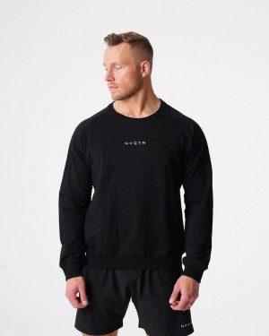 Bluzy Męskie NVGTN Crew Neck Czarne | PL149LI
