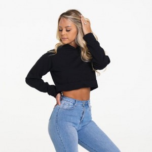 Bluzy Z Kapturem Damskie NVGTN Kick Back Czarne | PL817AH
