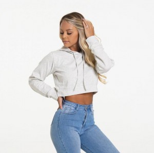 Bluzy Z Kapturem Damskie NVGTN Kick Back Głęboka Szare | PL843AH