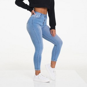 Jeansy Damskie NVGTN Navishape Głęboka Niebieskie | PL297AH