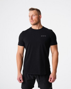 Koszulki Męskie NVGTN Pulse Fitted Tee Czarne | PL735UZ