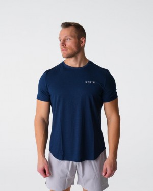 Koszulki Męskie NVGTN Pulse Fitted Tee Granatowe | PL657UZ