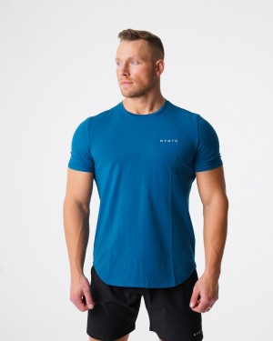 Koszulki Męskie NVGTN Pulse Fitted Tee Niebieskie | PL605UZ