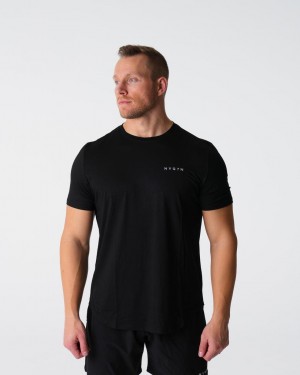 Koszulki Męskie NVGTN Tech Fitted Tee Czarne | PL787UZ