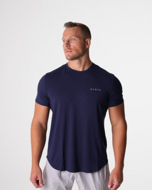 Koszulki Męskie NVGTN Tech Fitted Tee Granatowe | PL019LI