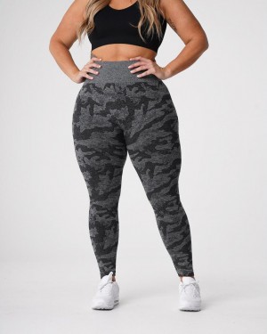 Legginsy Damskie NVGTN Camo Seamless Czarne | PL220PL