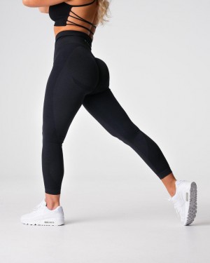 Legginsy Damskie NVGTN Contour 2.0 Seamless Czarne | PL350PL
