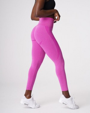 Legginsy Damskie NVGTN Contour Seamless Fioletowe | PL376PL