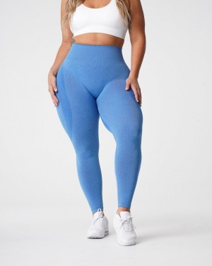 Legginsy Damskie NVGTN Contour Seamless Niebieskie | PL165OK