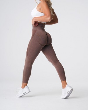 Legginsy Damskie NVGTN Contour Seamless Kawa | PL191OK