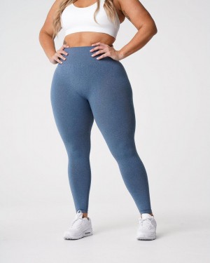 Legginsy Damskie NVGTN NV Seamless Niebieskie | PL547QM