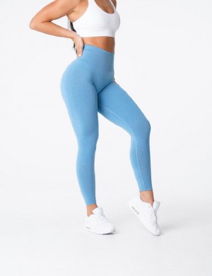 Legginsy Damskie NVGTN NV Seamless Niebieskie | PL599QM