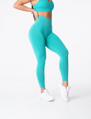 Legginsy Damskie NVGTN NV Seamless Turkusowe | PL216IL