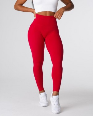 Legginsy Damskie NVGTN Signature 2.0 Czerwone Bordowe | PL188YX