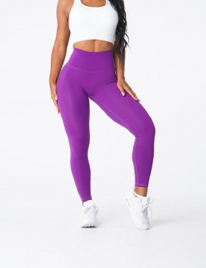 Legginsy Damskie NVGTN Signature 2.0 Fioletowe | PL032YX