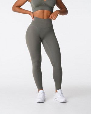 Legginsy Damskie NVGTN Signature 2.0 Khaki Zielone | PL084YX