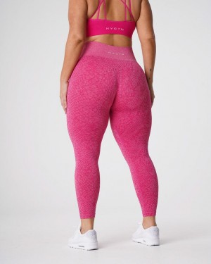 Legginsy Damskie NVGTN Snakeskin Seamless Fuksja | PL318YX