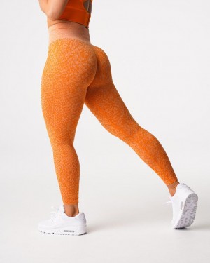 Legginsy Damskie NVGTN Snakeskin Seamless Pomarańczowe | PL396YX