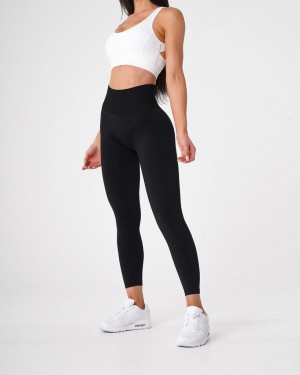 Legginsy Damskie NVGTN Solid Seamless Czarne | PL760YX
