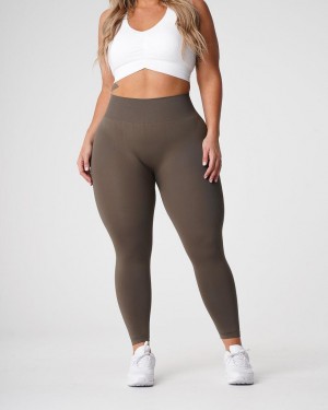 Legginsy Damskie NVGTN Solid Seamless Oliwkowe | PL682YX