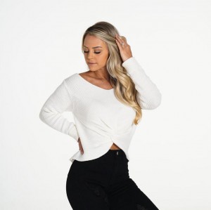 Najfatalniejszy Damskie NVGTN Cuddle Up Knit Swetry Białe | PL353GS