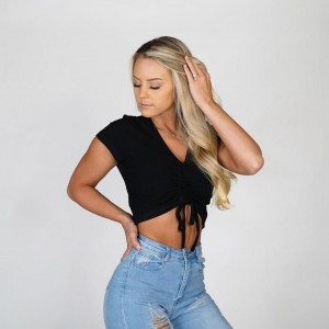 Najfatalniejszy Damskie NVGTN Pulling Strings Tee Czarne | PL494MQ