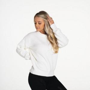 Najfatalniejszy Damskie NVGTN Snowy Nights Oversized Swetry Białe | PL431GS