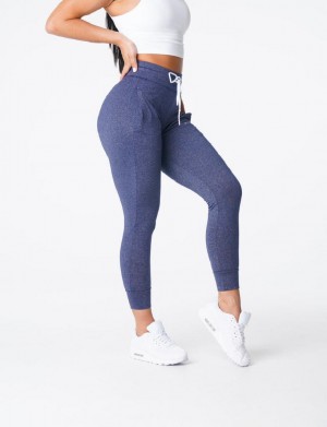 Spodnie Do Biegania Damskie NVGTN Sportowe Fitness Ⅱ Granatowe | PL744HA