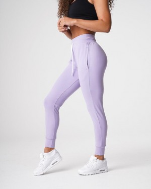 Spodnie Do Biegania Damskie NVGTN Sportowe Fitness Ⅱ Fioletowe | PL822HA