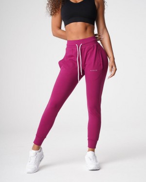 Spodnie Do Biegania Damskie NVGTN Sportowe Fitness Ⅲ Fioletowe | PL037AH