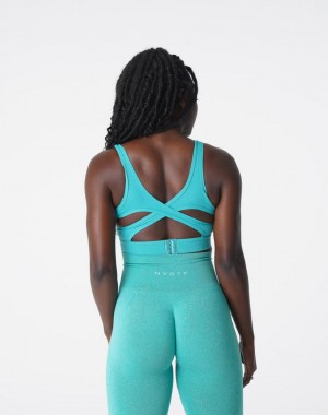 Staniki Sportowe Damskie NVGTN Allure Turkusowe | PL140PJ