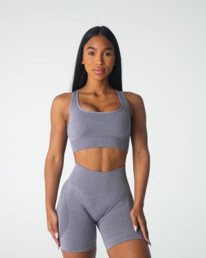 Staniki Sportowe Damskie NVGTN Eclipse Seamless Szare | PL285NW