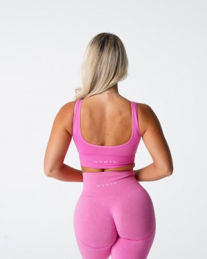 Staniki Sportowe Damskie NVGTN Elevate Seamless Różowe | PL598MQ