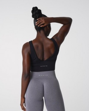 Staniki Sportowe Damskie NVGTN Essence Czarne | PL675NW