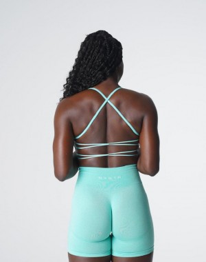 Staniki Sportowe Damskie NVGTN Invincible Seamless Mięta | PL231VR