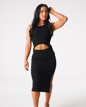 Sukienki Damskie NVGTN Lost In Paradise Maxi Czarne | PL616KO