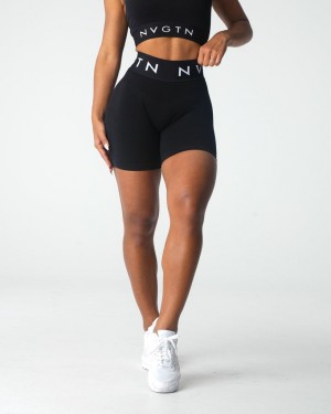 Szorty Damskie NVGTN Sportowe Seamless Czarne | PL471EB